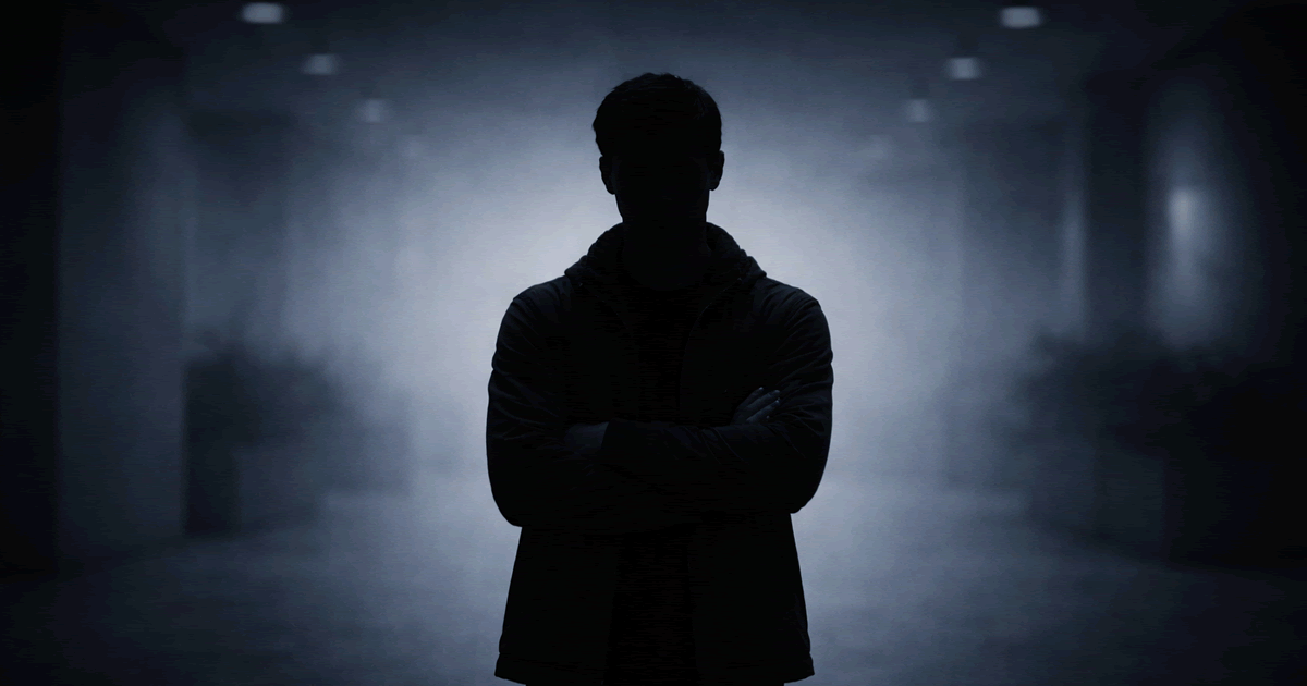 腕を組み身体の前面を閉じる人物が心理的防御を示す抽象的イラスト