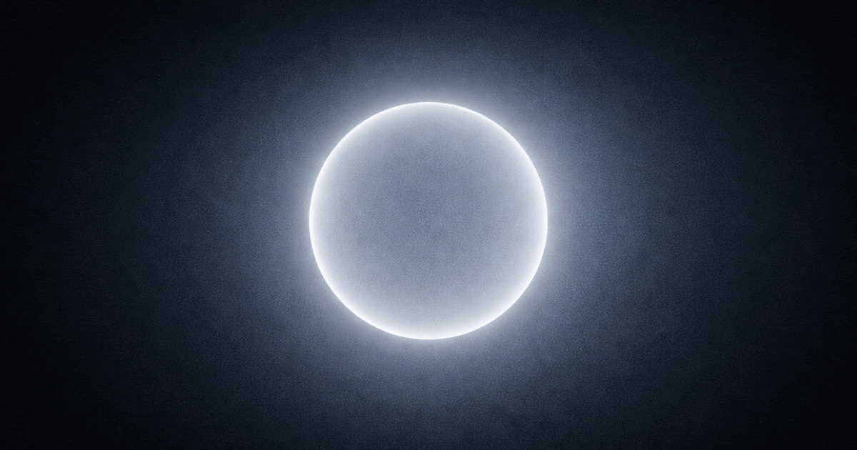 暗い空間に浮かぶ円形が包容と安心感を象徴する抽象的イラスト