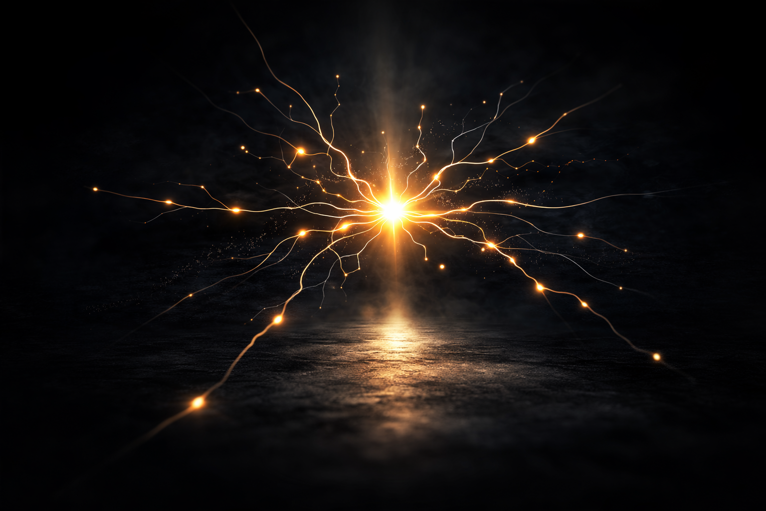 中央から放射状に光が広がる脳の報酬回路を象徴する抽象イメージ