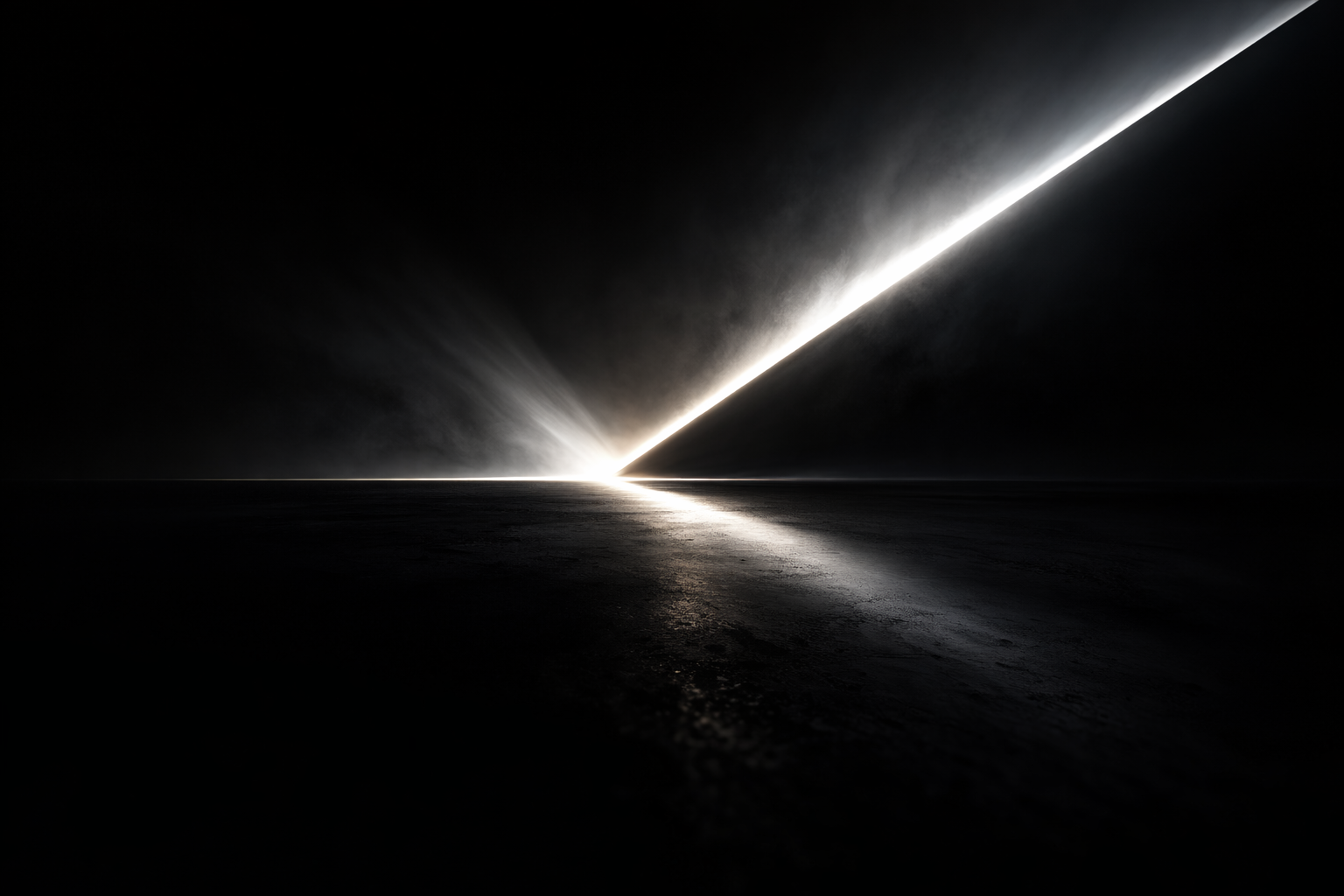 闇を横切る一本の細い光の線の抽象的イラスト