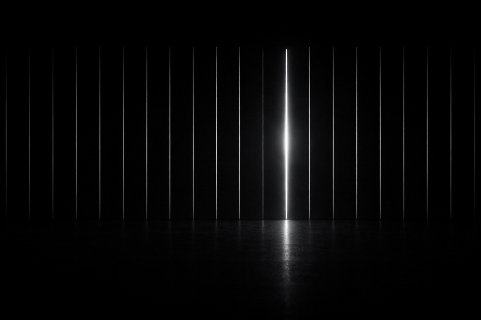 等間隔の線の中で一本だけ光る抽象的な時間グリッドのイラスト